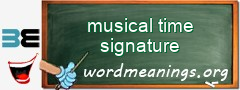 WordMeaning blackboard for musical time signature